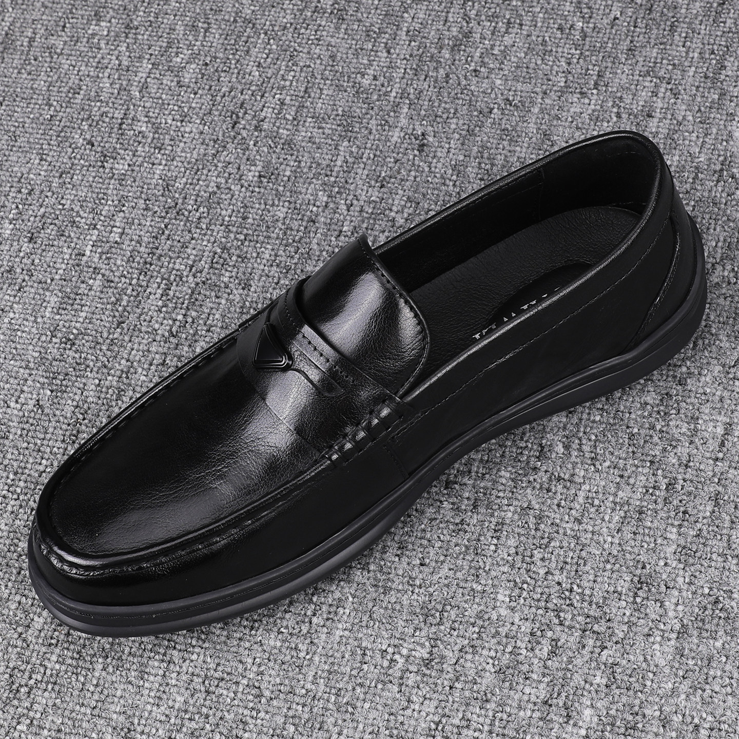 头层牛皮软底豆豆鞋男款2025新款一脚蹬舒适百搭休闲鞋真皮乐福鞋