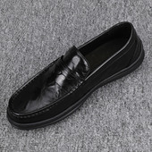 豆豆鞋 英伦潮流驾车套脚透气休闲皮鞋 男真皮2025新款 头层牛皮韩版