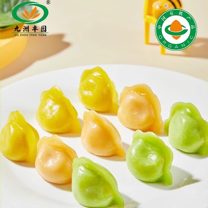 九洲丰园王爷爷系列有机儿童牛肉时蔬小水饺168g/袋