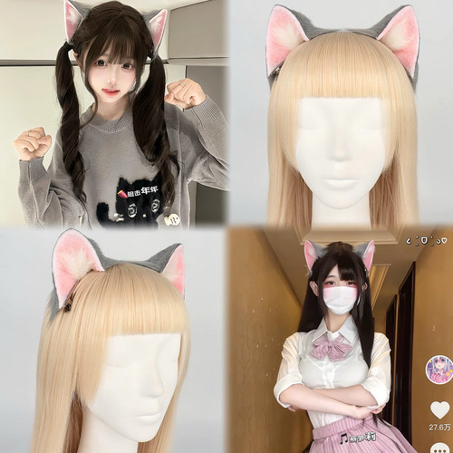 手作仿真猫耳发夹洛丽塔漫展道具