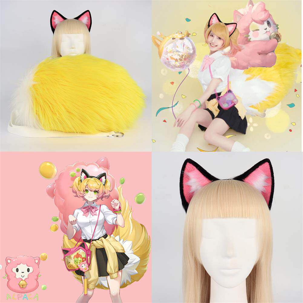 王者荣耀cos狐狸耳朵道具cosplay妲己时之奇旅漫展兽耳发箍尾巴