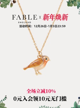 Fable设计师知更鸟珐琅彩项链女小众锁骨叠戴链配饰送女友