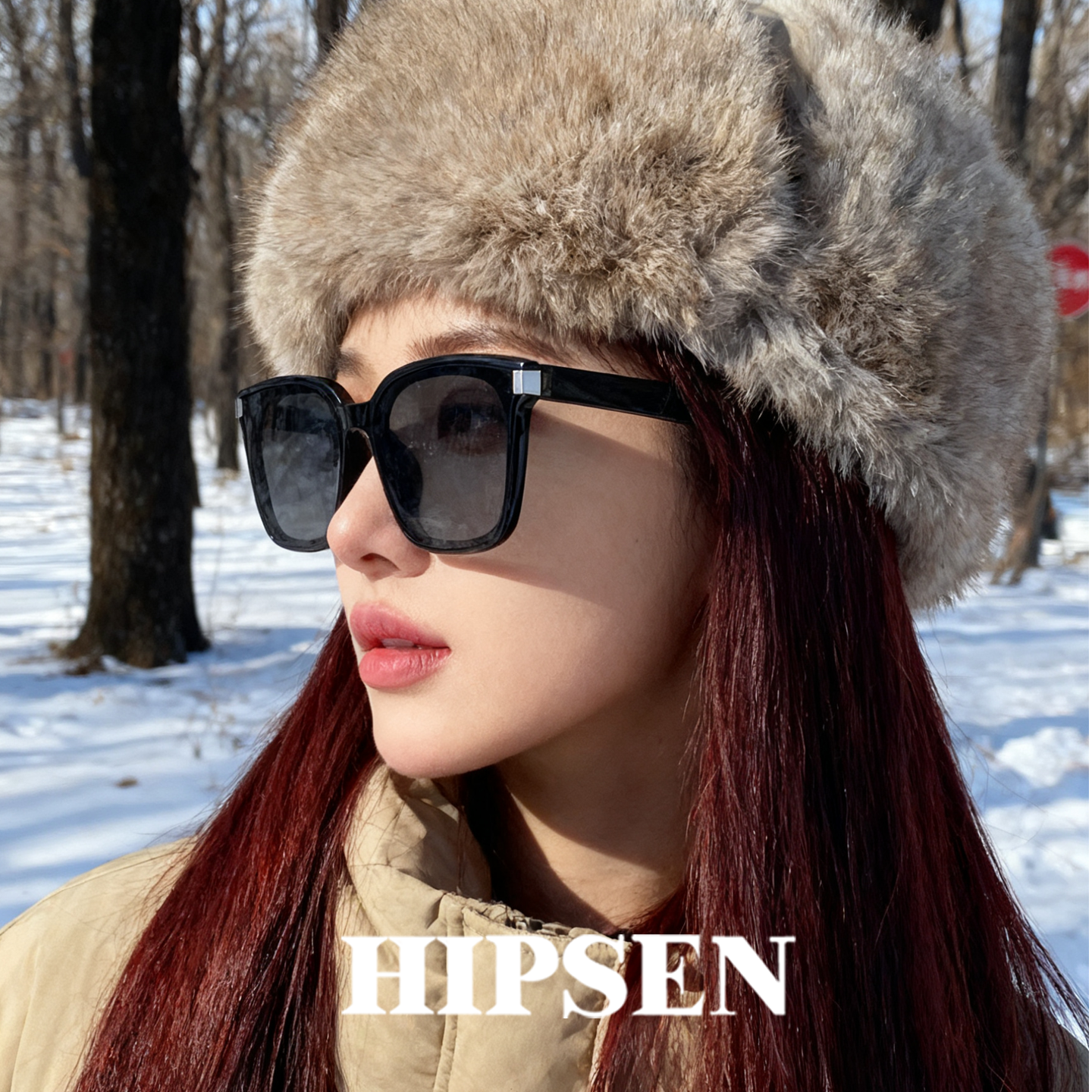 海朋森雪地方框修颜男女百搭墨镜