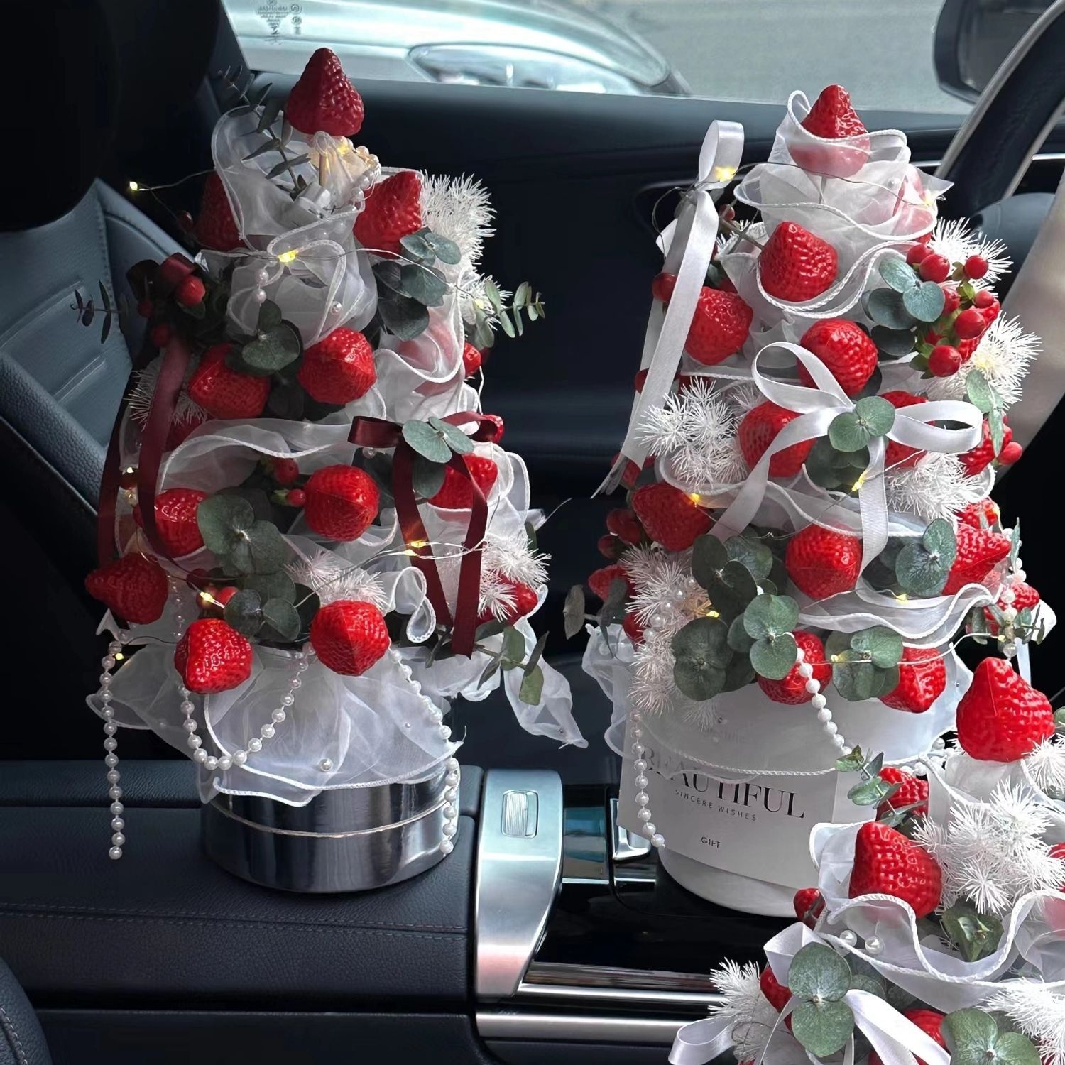 草莓塔花束抱抱桶自制DIY材料包礼物圣诞树送朋友闺蜜女友圣诞节