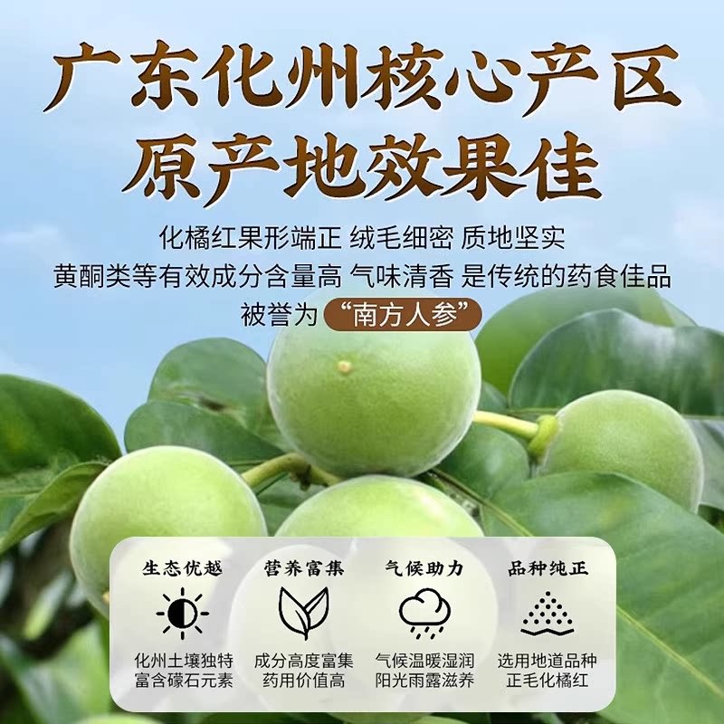 南京同仁堂正宗化州橘红官方橘红桔红片泡水喝正毛陈年胎果切片