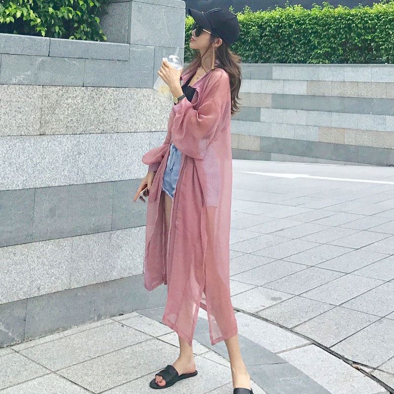 2022夏季新款防晒衫女很仙的中长款薄开衫超仙外搭洋气防晒衣外套