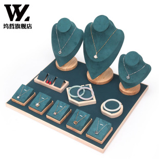 珠宝首饰展示道具项链耳环手镯柜台摆放道具饰品玉器直播展示套装