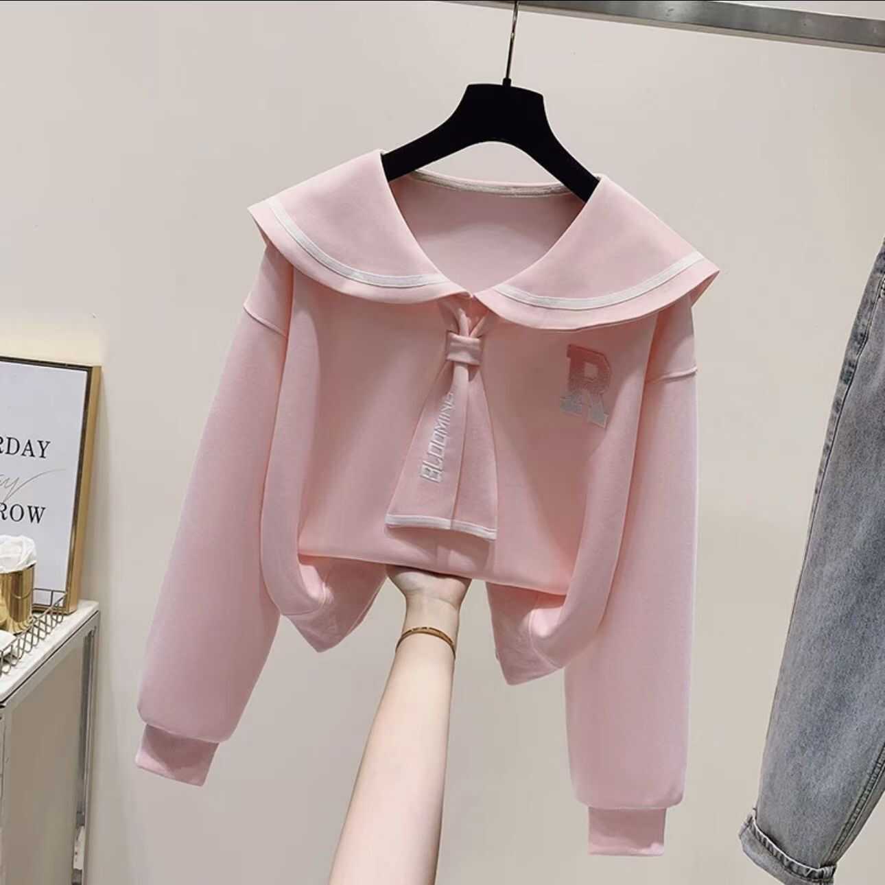 女童娃娃领卫衣2025新款