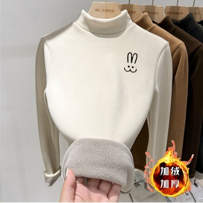 内搭2025新款冬季磨毛德绒打底衫