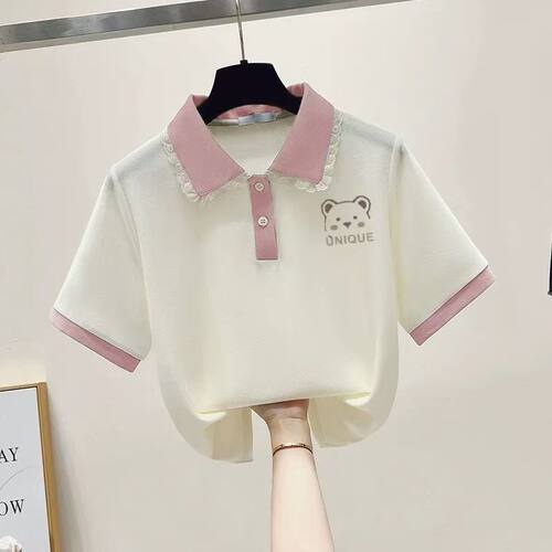 女童夏季新款polo领短袖T恤