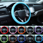 防滑硅胶小型汽车通用水洗防滑硅胶方向盘保护套把套 10色现货