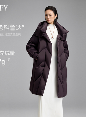 DeIFy/缔弗科鲁达2.0 25冬新款95不规则绗缝鹅绒羽绒服女长款加厚