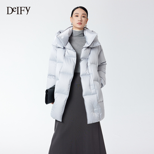 DeIFy/缔弗科鲁达中长款鹅绒服女25年冬新款加厚磁吸扣羽绒服外套