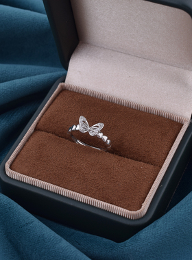 925纯银蝴蝶戒指女尾戒小众设计