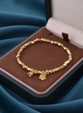 爆闪碎金子铃兰花手链