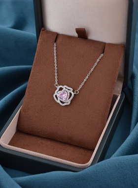 「玫瑰之心」s925纯银玫瑰项链