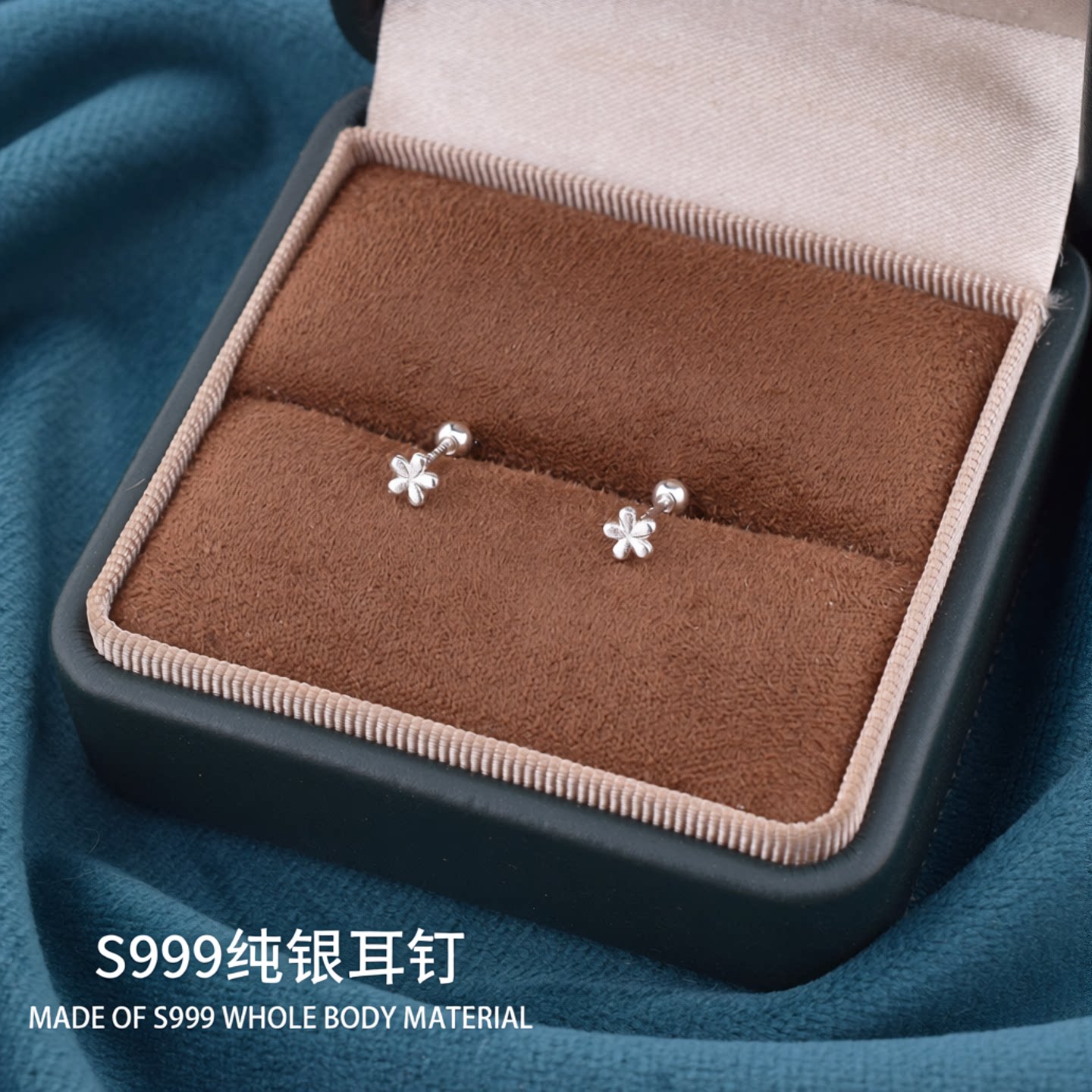 999纯银耳钉女2025新款爆款迷你小巧简约花朵耳环养耳洞足银耳饰