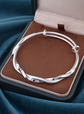 莫比乌斯环银手镯女纯银