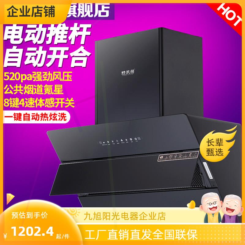 全国可发欧式油烟机 家用电动推杆智能体感触控大吸力油烟机厂价