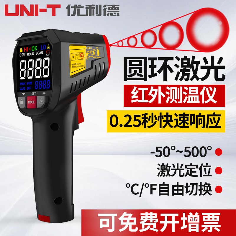 高精度【圆环激光】优利德测温枪