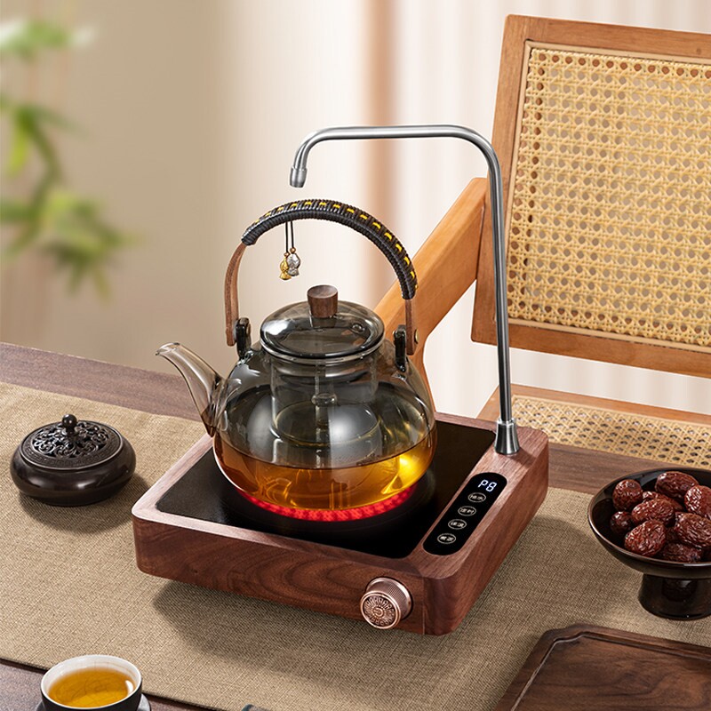 翊博胡桃木电陶炉煮茶器小型电热
