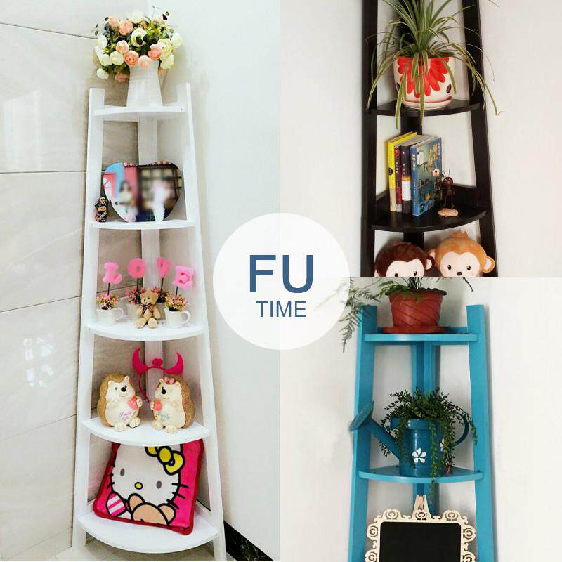 五层转角架角落架房间花架三角书架梯形架墙角装饰卧室置物架客厅