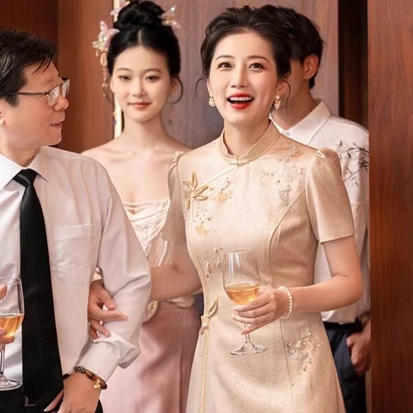 妈妈婚宴礼服高端2026新款晚宴新中式敬酒服喜婆婆装平时可穿大气