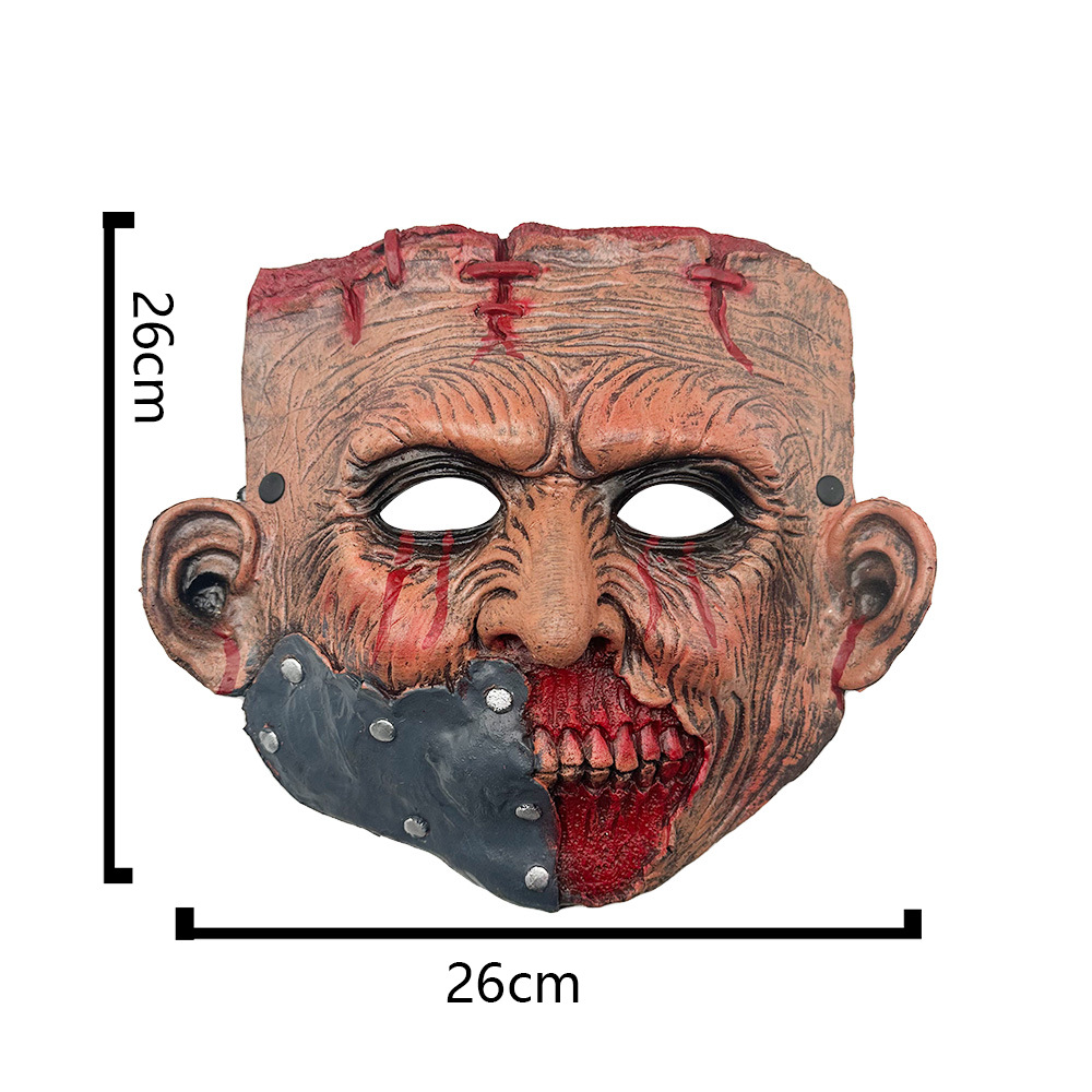 跨境僵尸面具万圣节补丁面具mardi gras狂欢节派对PU3D恐怖面具