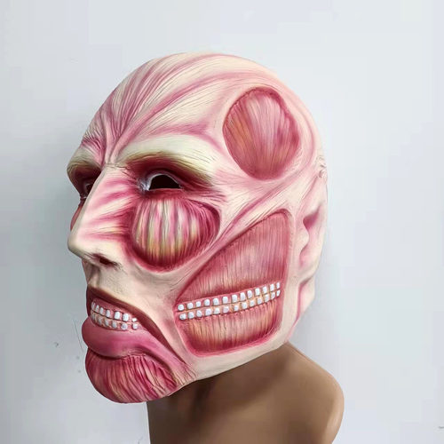 进击的巨人面具cos万圣节进撃の巨人多肉君头套装扮恐怖乳胶道具