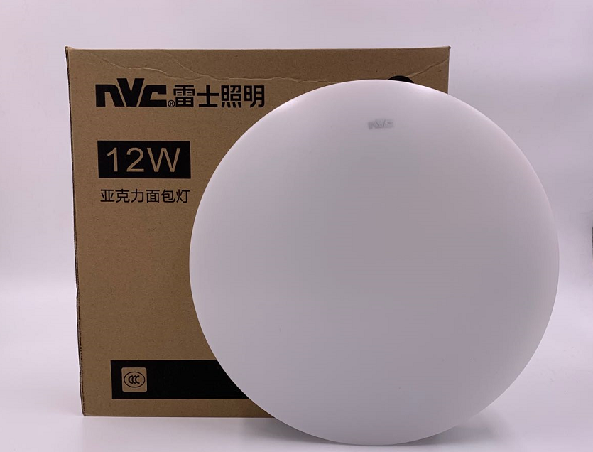 雷士照明12w 18w 24w led全白吸顶灯 圆形现代简约面包灯家装工程