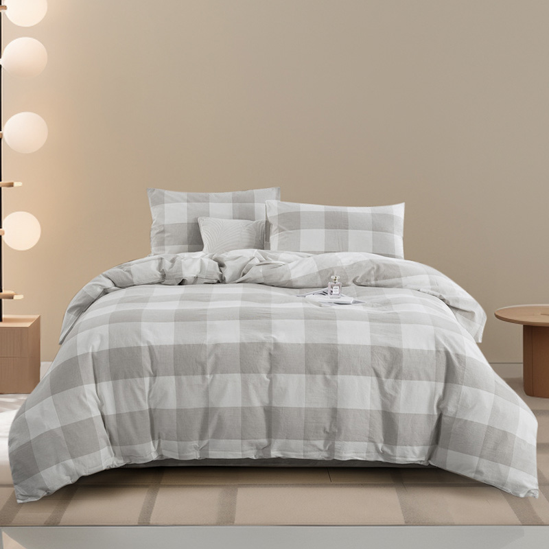 红秀世纺HXGWQT2503-C001全棉斜纹四件套200*230cm灰色