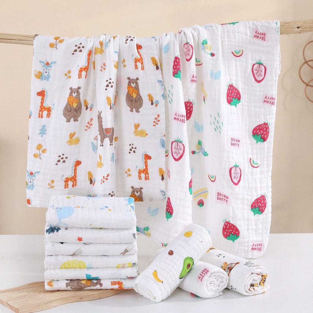 儿童纱布卡通浴巾四层纱布盖毯婴幼抱被印花包巾襁褓巾新生儿童被,婴童用品,婴童抱被/抱毯,淘宝优惠券,粉丝福利购,淘宝优惠卷