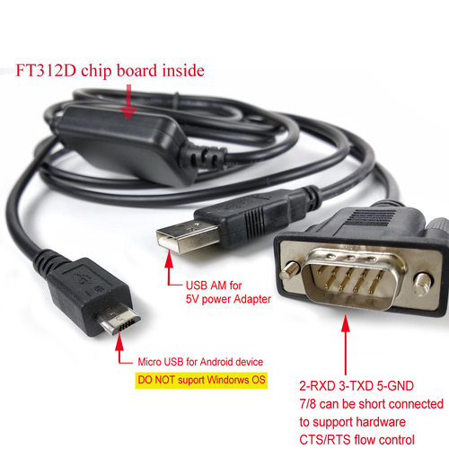 平板专用Micro转DB9免驱RS232即