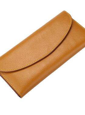 真牛皮简约女士钱包 时尚功能钱夹长款手拿包QB-02