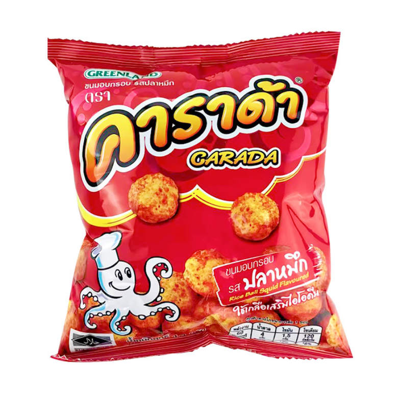 泰国进口膨化休闲零食卡啦哒鱿鱼味米球