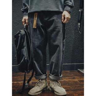 BIAS黑色直筒工装 neith 牛仔裤 男秋冬季 胖子百搭 爆款 大码 潮牌it