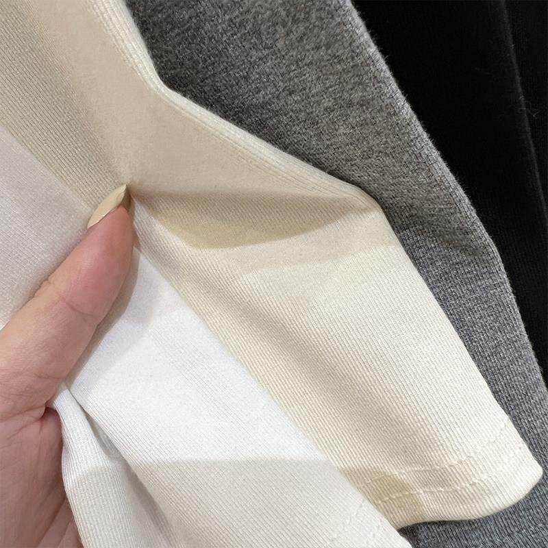 韩国白色长袖t恤女春秋冬2025新款修身保暖上衣加绒打底衫女内搭