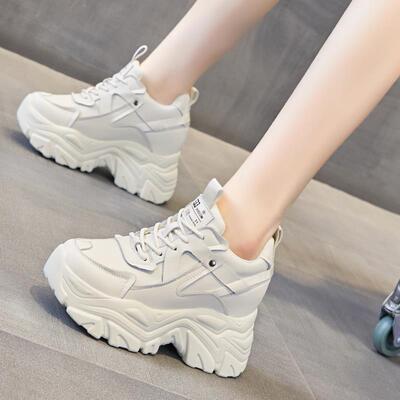 香港老爹鞋女2024年春季新款厚底内增高小白鞋百搭松糕休闲运动鞋