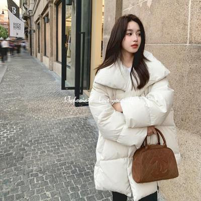 I.Tchooiate白鸭绒羽绒服女2025冬款中长款宽松保暖面包服外套潮