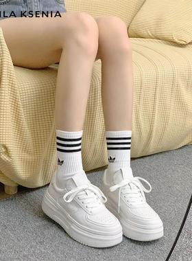CAMILA KSENIA官方店2025新款女秋季增高运动休闲板鞋厚底小白鞋