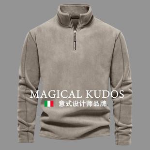 MAGICAL KUDOS~ 春秋季羊羔立领半拉链款男士长袖卫衣