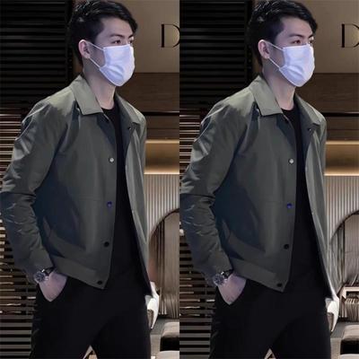 高端行政夹克外套男士2025新款春秋冬季商务休闲翻领上衣男款棉服