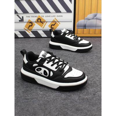 欧洲站男鞋卡通印花板鞋男女2025新款厚底情侣增高轻便休闲面包鞋