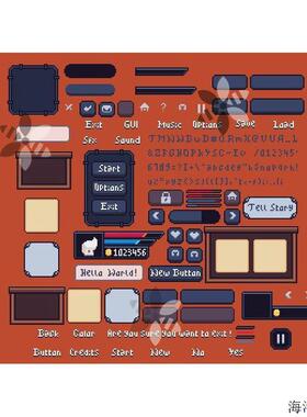 Unity3D素材2D05_像素按钮UI对话框直接导入Unity中自动发货