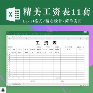 工资表格excel电子版模板 工资发放明细表 薪资单 简单的工资单