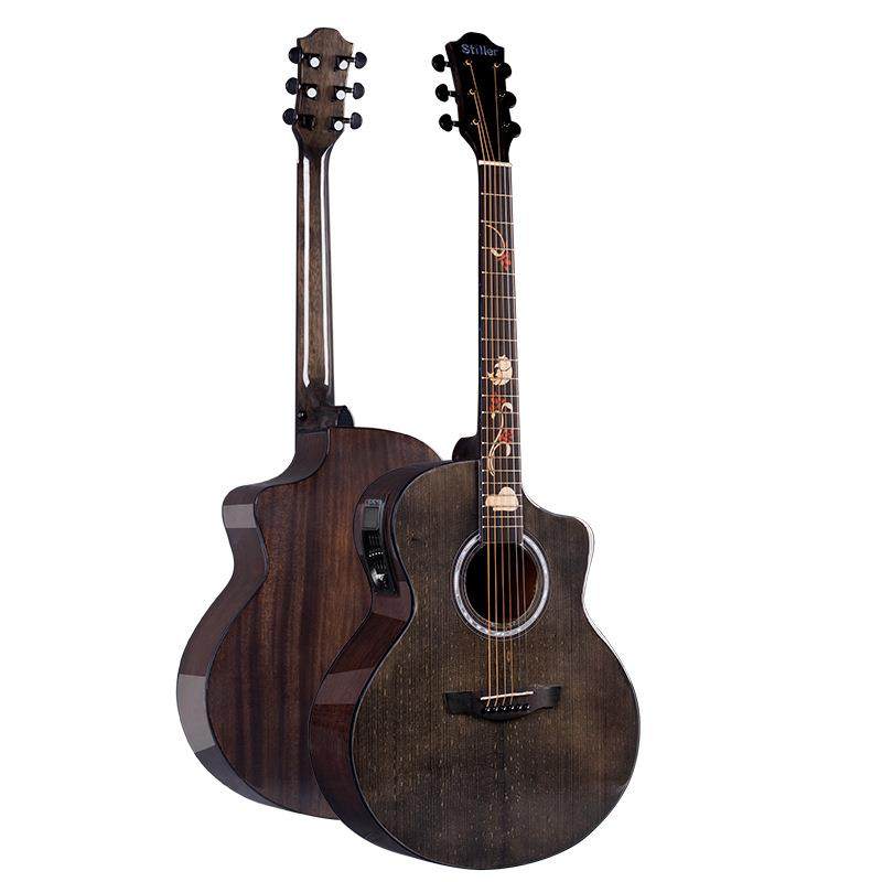 单板吉他41寸亮光民谣木吉他初学者面单乐器EQ电箱吉他guitar