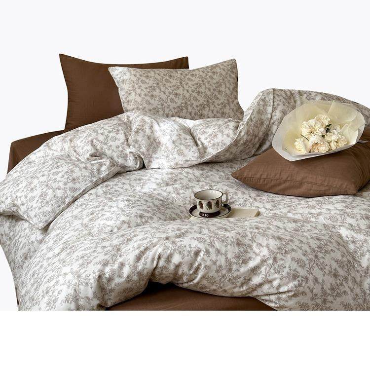 小清新碎花全棉双层纱四件套美式复古纯棉印染被套床单床上用品,床上用品,床品套件/四件套/多件套,淘宝优惠券,粉丝福利购,淘宝优惠卷