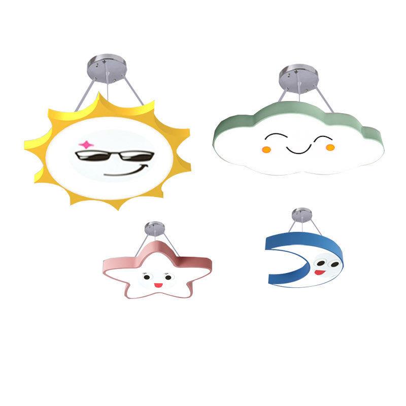 幼儿园吊灯创意太阳云朵星星月亮造型灯早教中心大厅教室过道顶灯