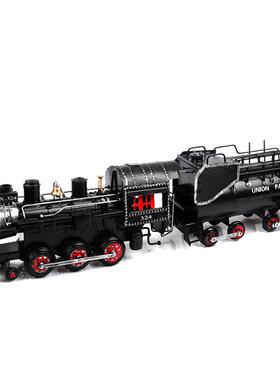 爆款仿真蒸汽火车模型橱窗手工金属装饰品摆件礼物收藏工艺品