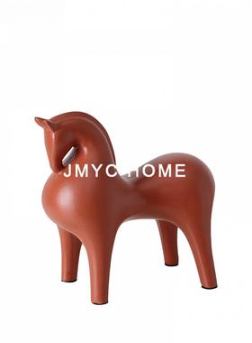 意式简约动物马摆件客厅样板间办公室电视柜酒柜玄关高级软装饰品